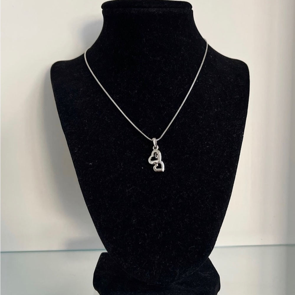 Heart Necklace - Two Hearts on Chain New